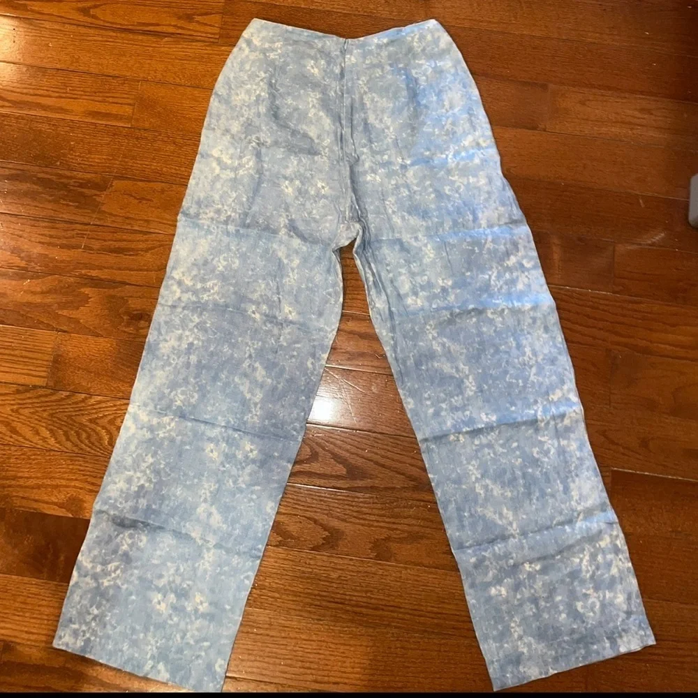 New! Reformation Mara 2–Piece Set Tie Dye Linen Cropped Top & Wide Leg 🩵 size 4